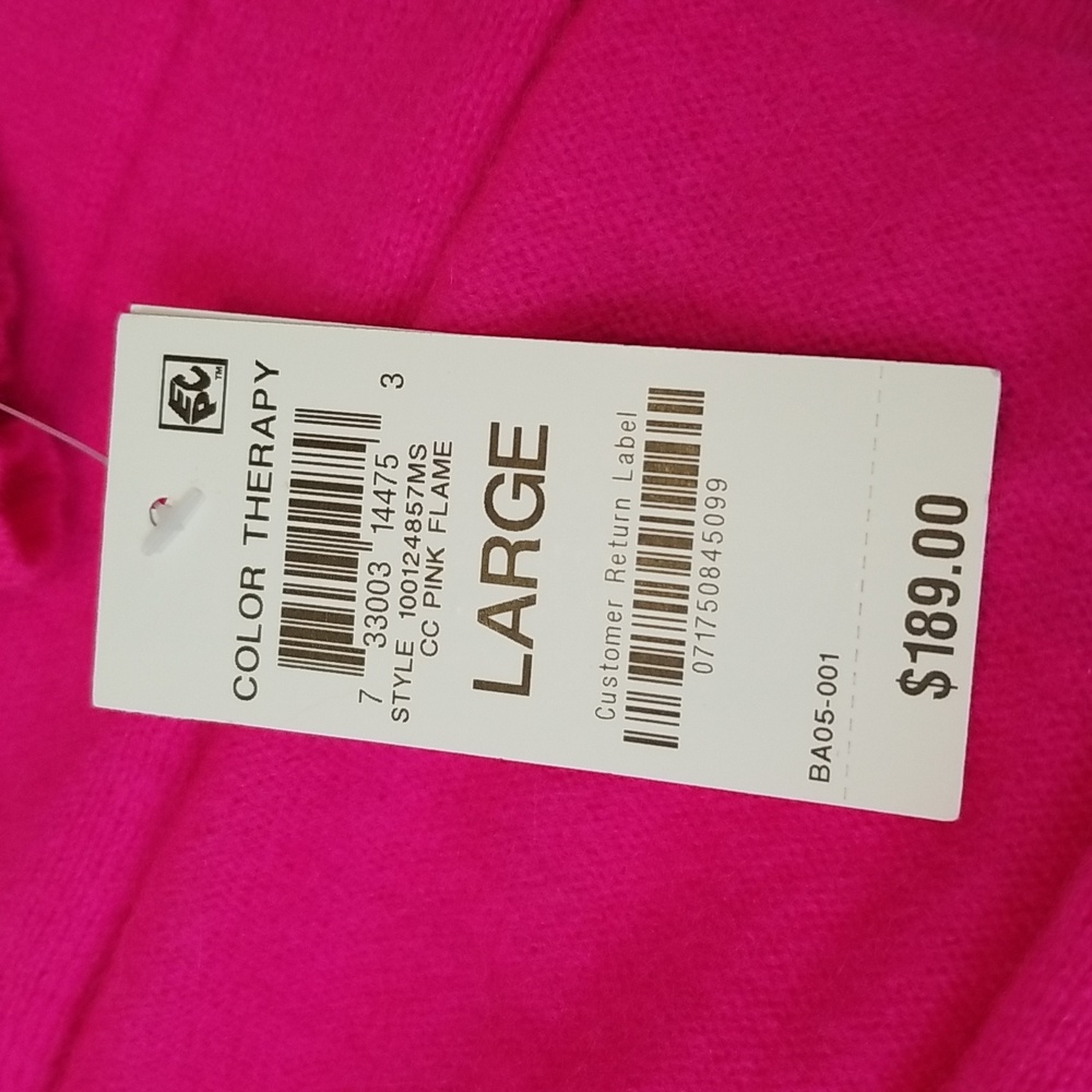 Charter Club Luxury Hot Pink 100% Cashmere Sweater Size Large NWT - Picture 5 of 6